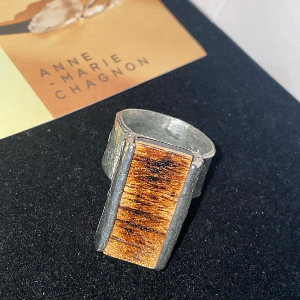 NWT Anne Marie Chagnon Solid Pewter Ring Size 8